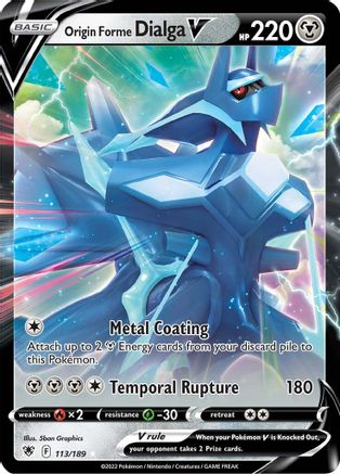 Origin Forme Dialga V 113/189  - Holofoil SWSH10 Astral Radiance - Ultra Rare