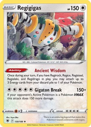 Regigigas 130/189  - Holofoil SWSH10 Astral Radiance - Holo Rare