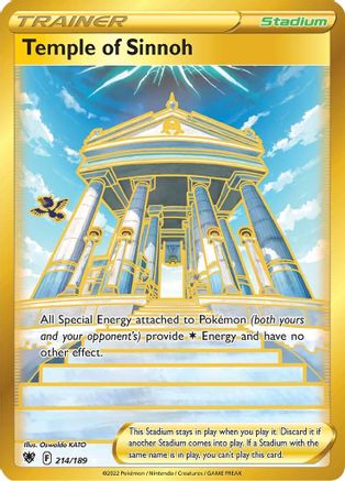 Temple of Sinnoh (Secret) 214/189  - Holofoil SWSH10 Astral Radiance - Secret Rare