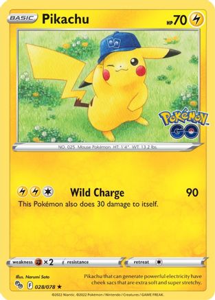 Pikachu (28) 028/078  - Reverse Holofoil Pokemon GO - Holo Rare