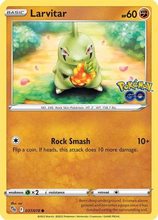 Larvitar 037/078  - Reverse Holofoil Pokemon GO - Common