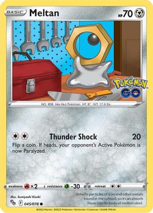 Meltan 045/078  - Reverse Holofoil Pokemon GO - Common