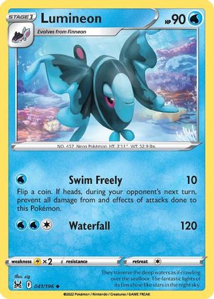 Lumineon 041/196  - Reverse Holofoil SWSH11 Lost Origin - Uncommon