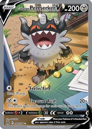 Galarian Perrserker V (Alternate Full Art) 184/196  - Holofoil SWSH11 Lost Origin - Ultra Rare