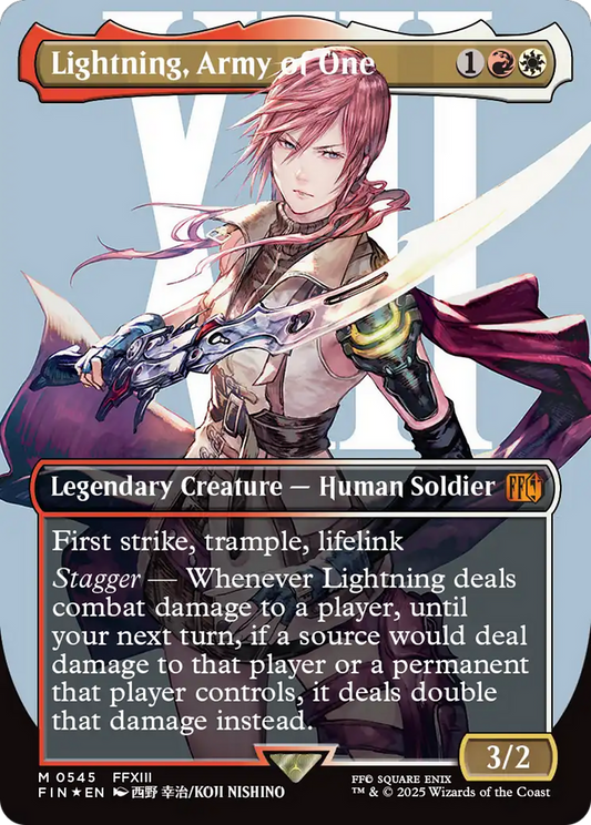 Lightning, Army of One (0545) (Borderless) (Surge Foil) (FIN-545) - FINAL FANTASY Foil