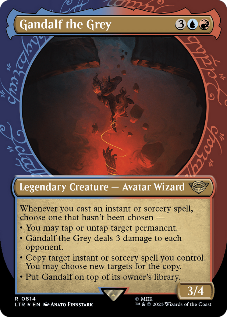Gandalf the Grey (Showcase) (Surge Foil) (LTR-814) - The Lord of the Rings: Tales of Middle-earth: (Showcase) (Borderless) Foil