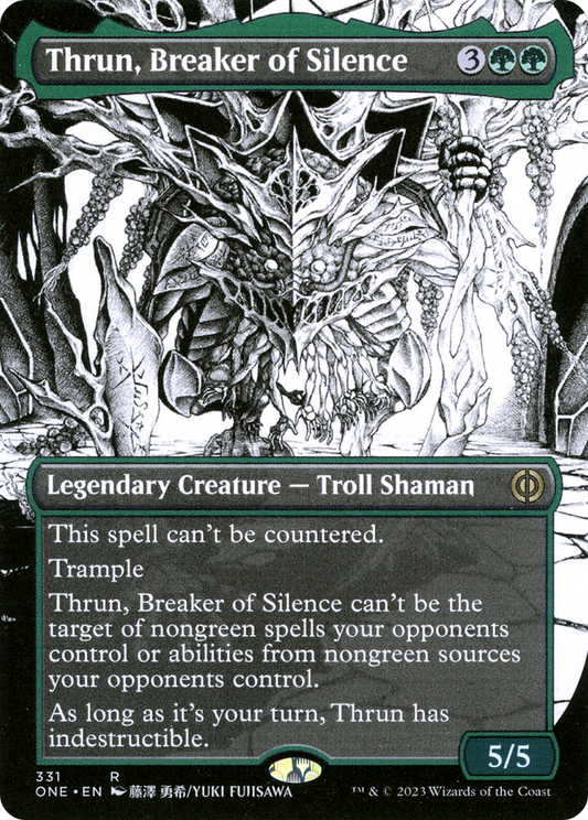 Thrun, Breaker of Silence (Borderless) (ONE-331) - Phyrexia: All Will Be One: (Showcase) Foil