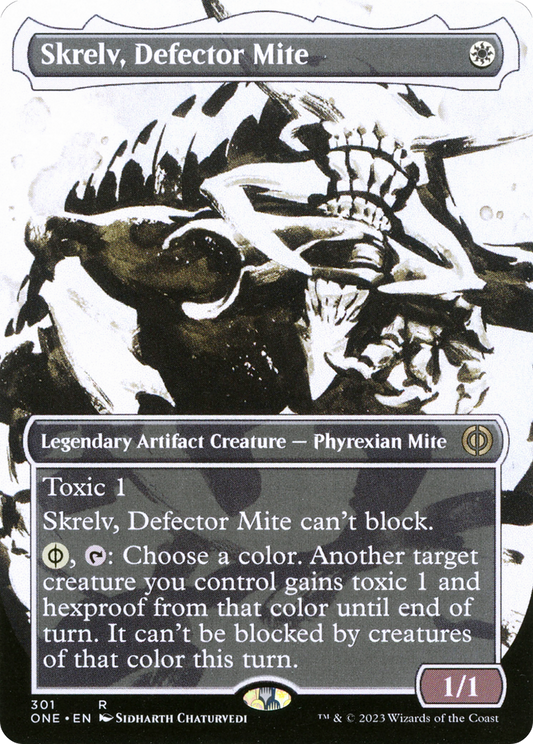 Skrelv, Defector Mite (Showcase) (ONE-301) - Phyrexia: All Will Be One: (Showcase) (Borderless) Foil