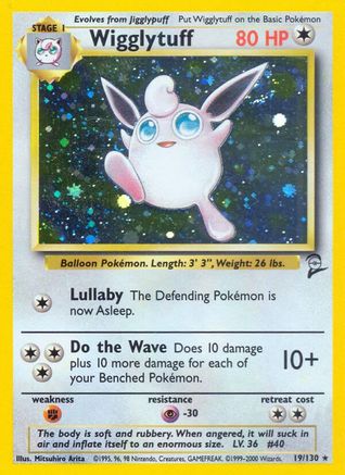 Wigglytuff 019/130  - Holofoil Base Set 2 - Holo Rare