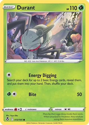 Durant 013/195  SWSH12 Silver Tempest - Common