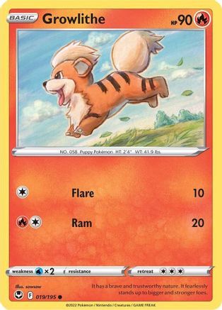 Growlithe 019/195  SWSH12 Silver Tempest - Common