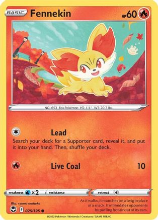 Fennekin 025/195  SWSH12 Silver Tempest - Common
