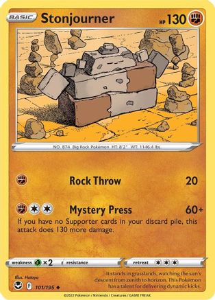 Stonjourner 101/195  - Reverse Holofoil SWSH12 Silver Tempest - Uncommon