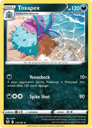 Toxapex 115/195  SWSH12 Silver Tempest - Uncommon