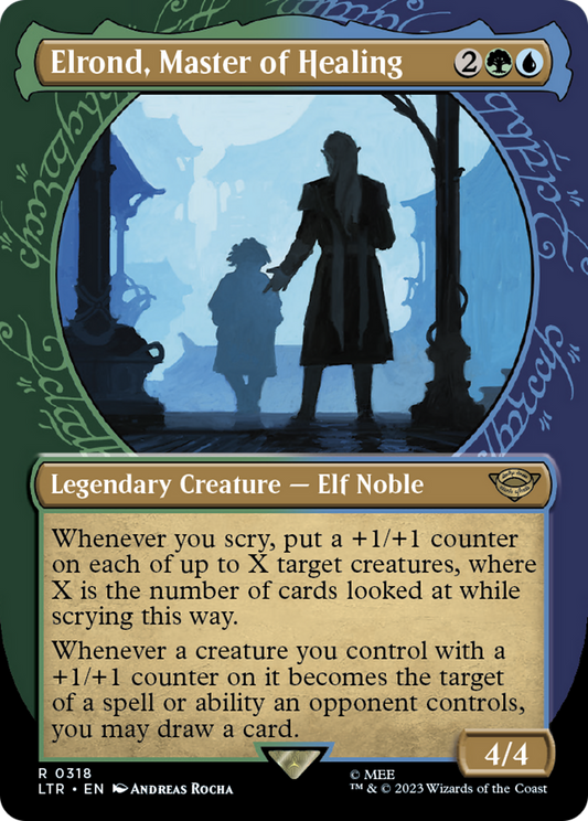 Elrond, Master of Healing (Showcase) (LTR-318) - The Lord of the Rings: Tales of Middle-earth: (Showcase) (Borderless) Foil