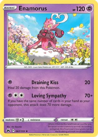 Enamorus 067/159  - Reverse Holofoil Crown Zenith - Rare