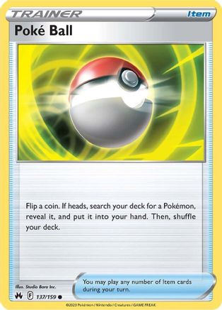 Poke Ball 137/159  Crown Zenith - Common