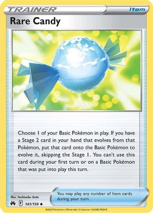 Rare Candy 141/159  - Reverse Holofoil Crown Zenith - Uncommon