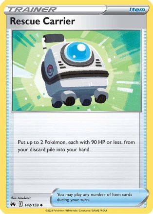 Rescue Carrier 142/159  - Reverse Holofoil Crown Zenith - Uncommon