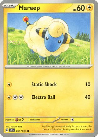 Mareep 066/198  - Reverse Holofoil SV01 Scarlet & Violet Base Set - Common