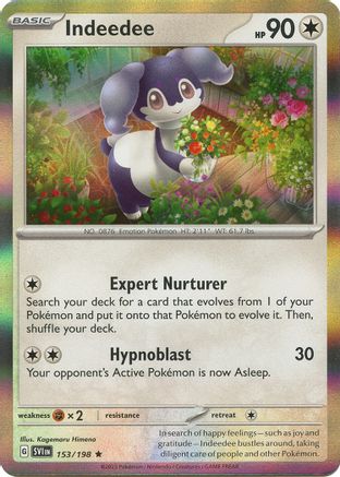 Indeedee 153/198  - Holofoil SV01 Scarlet & Violet Base Set - Rare
