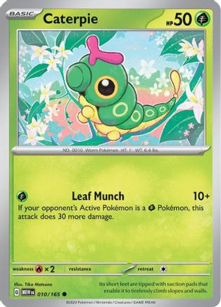Caterpie 010/165  - Reverse Holofoil SV Scarlet & Violet 151 - Common
