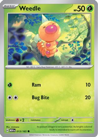 Weedle 013/165  - Reverse Holofoil SV Scarlet & Violet 151 - Common