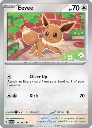 Eevee 166/197  - Reverse Holofoil SV03 Obsidian Flames - Common