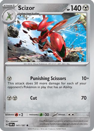 Scizor 141/197  - Holofoil SV03 Obsidian Flames - Rare