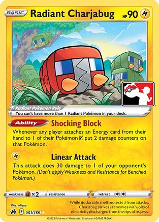 Radiant Charjabug 051  - Holofoil Prize Pack Series Cards - Radiant Rare