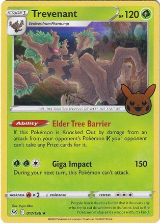 Trevenant 017/196  - Holofoil Trick or Trade BOOster Bundle 2023 - Holo Rare