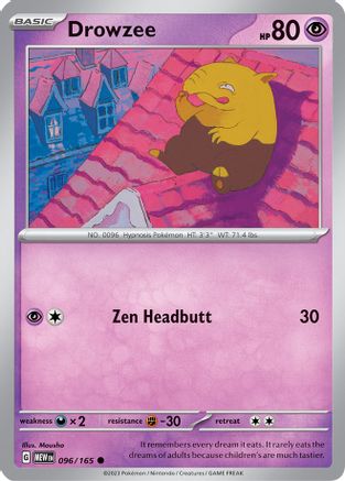Drowzee 096/165  - Reverse Holofoil SV Scarlet & Violet 151 - Common
