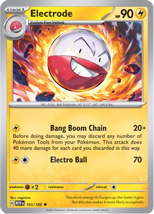 Electrode 101/165  - Reverse Holofoil SV Scarlet & Violet 151 - Rare