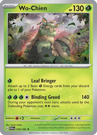 Wo-Chien 018/182  - Reverse Holofoil SV04 Paradox Rift - Rare