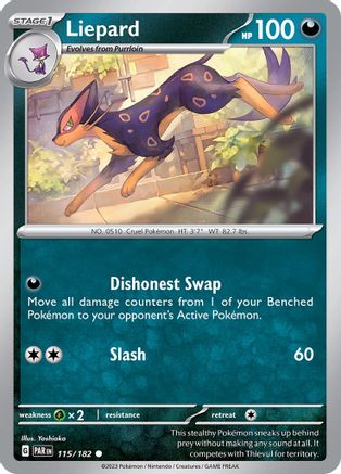 Liepard 115/182  - Reverse Holofoil SV04 Paradox Rift - Common