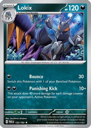 Lokix 122/182  - Reverse Holofoil SV04 Paradox Rift - Rare