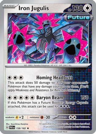 Iron Jugulis 158/182  - Reverse Holofoil SV04 Paradox Rift - Rare