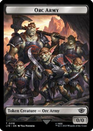 Orc Army (0018) // Food (0023) Double-Sided Token (Surge Foil) (LTR-18 // 23) - The Lord of the Rings: Tales of Middle-earth Foil