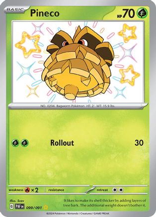 Pineco 099/091  - Holofoil SV Paldean Fates - Shiny Rare