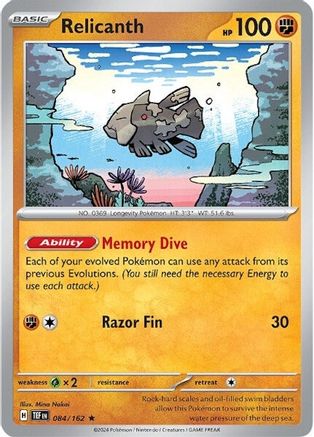 Relicanth 084/162  - Holofoil SV05 Temporal Forces - Rare