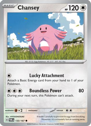 Chansey 133/167  - Reverse Holofoil SV06 Twilight Masquerade - Common