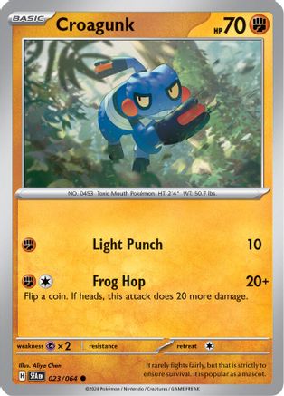 Croagunk 023/064  - Reverse Holofoil SV Shrouded Fable - Common