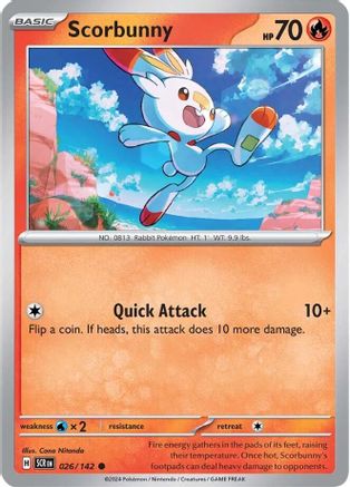 Scorbunny 026/142  SV07 Stellar Crown - Common