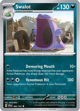 Swalot 092/142  - Reverse Holofoil SV07 Stellar Crown - Uncommon