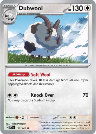 Dubwool 125/142  - Reverse Holofoil SV07 Stellar Crown - Uncommon