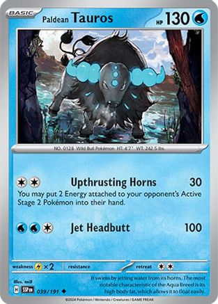 Paldean Tauros 039/191  SV08 Surging Sparks - Uncommon