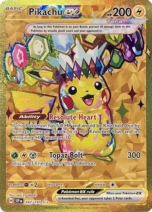 Pikachu ex 247/191  - Holofoil SV08 Surging Sparks - Hyper Rare