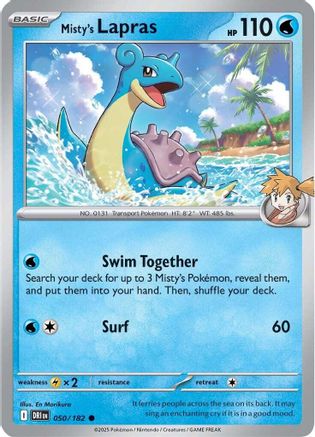Misty's Lapras 050/182  - Reverse Holofoil SV10 Destined Rivals - Common