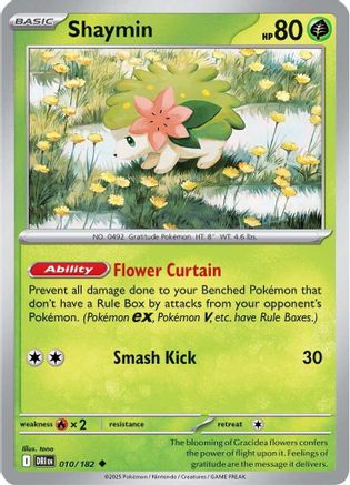 Shaymin 010/182  - Reverse Holofoil SV10 Destined Rivals - Uncommon