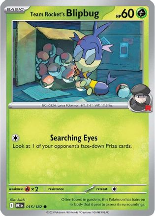 Team Rocket's Blipbug 015/182  - Reverse Holofoil SV10 Destined Rivals - Common
